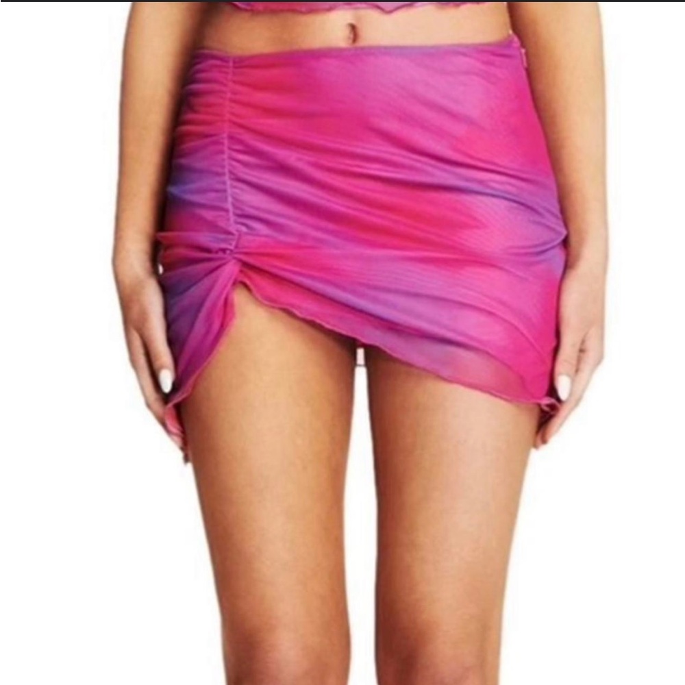 I.Am.Gia Geenie Mesh Mini Skirt Cloud Print Pink Purple Small